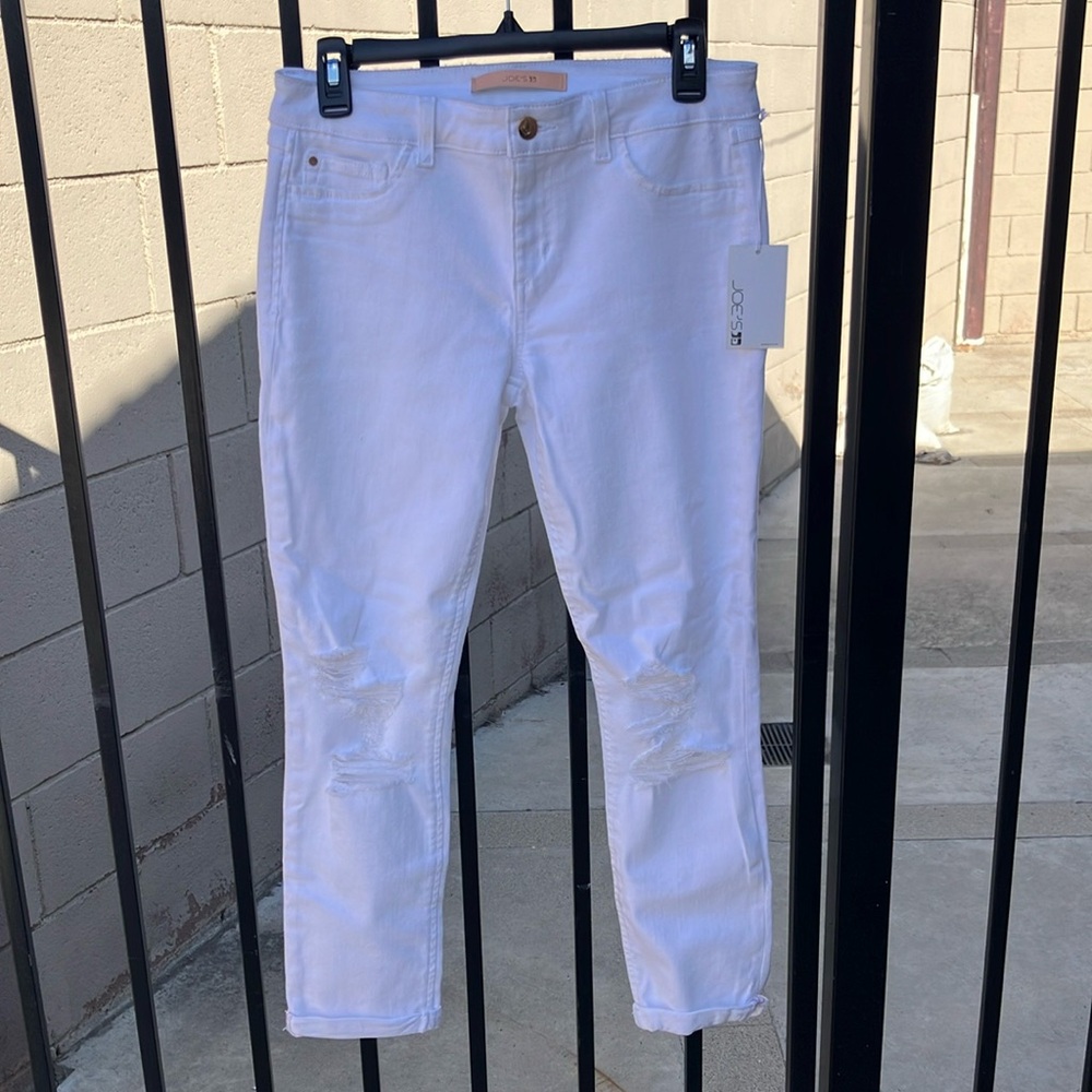 Joe's Jeans White Boyfriend Distressed Denim